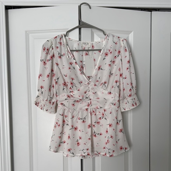 Sienna Sky Tops - Chicwish White Floral Wrap Top